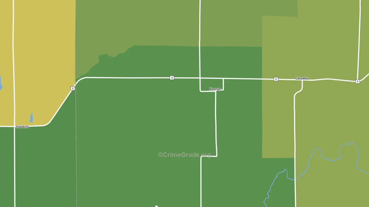 Kennan, WI Map of Theft Rates