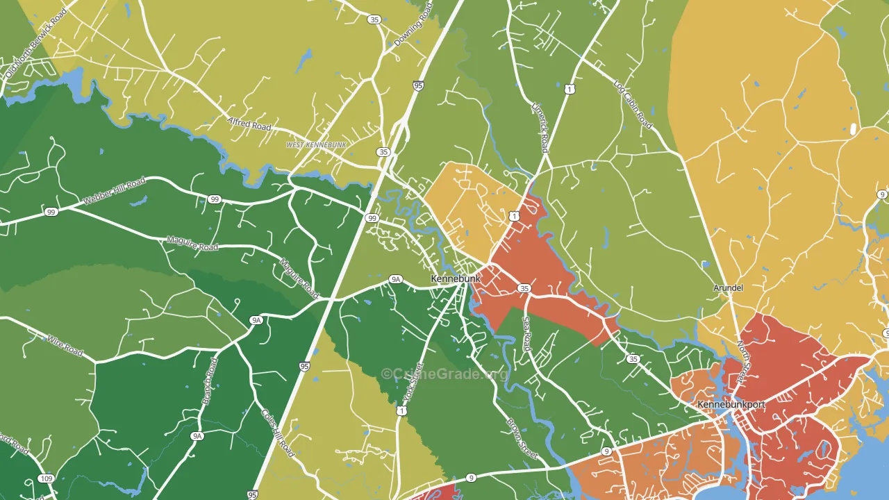 Kennebunk, ME Map of Theft Rates