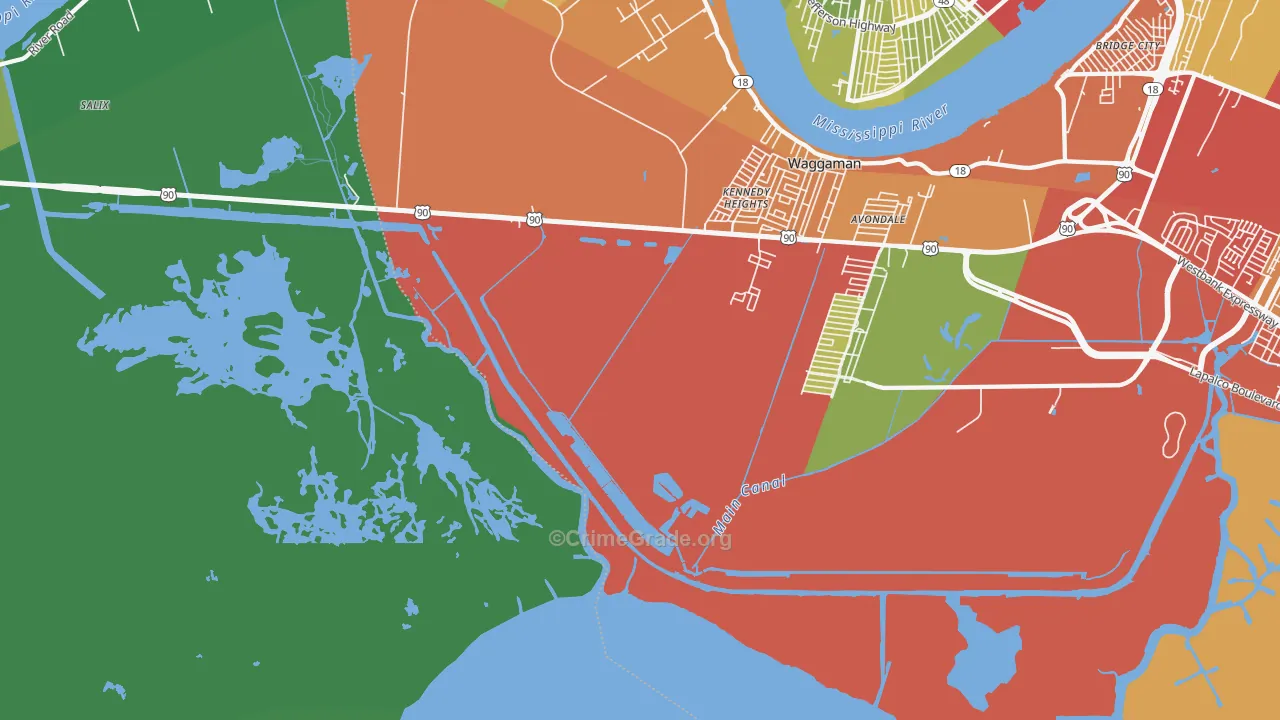 Kennedy Heights, LA Map of Theft Rates