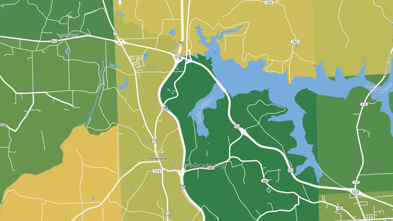 Kennedy Mill, PA Map of Theft Rates