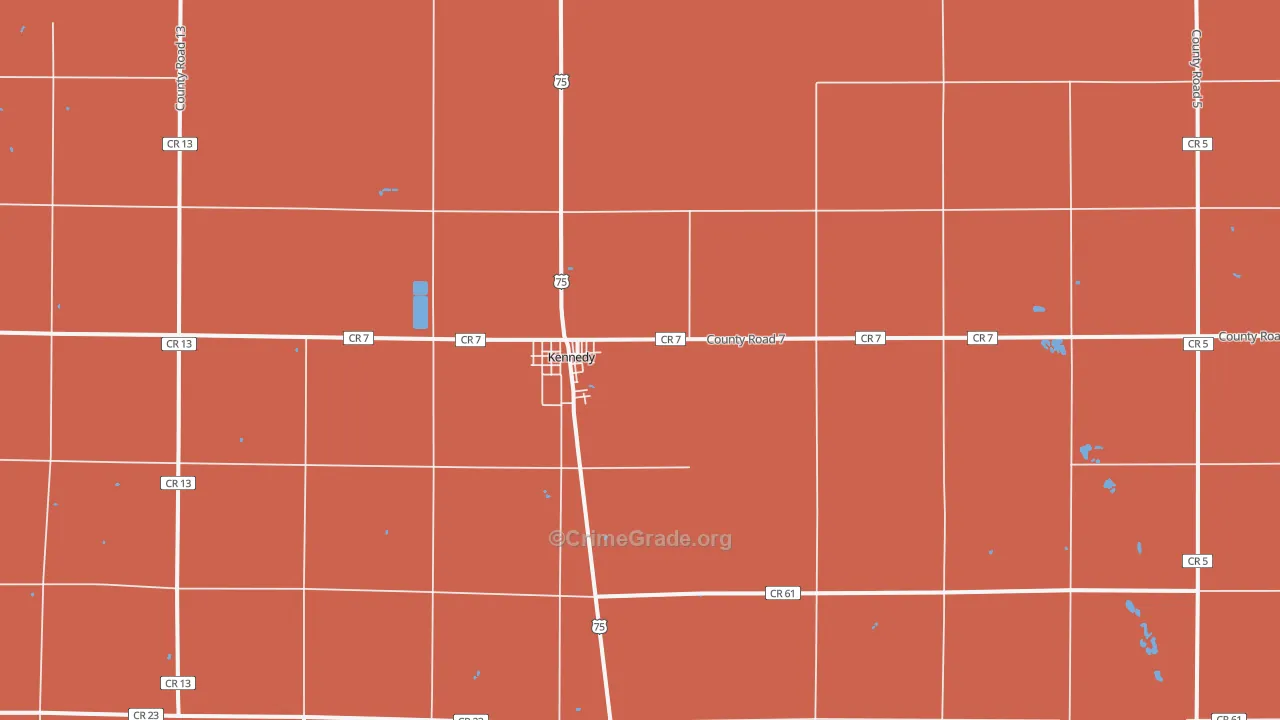 Kennedy, MN Map of Theft Rates