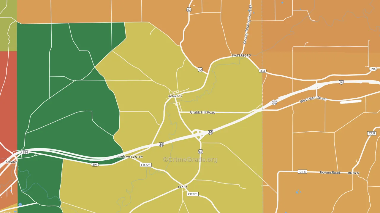 Kennedy, NY Map of Theft Rates