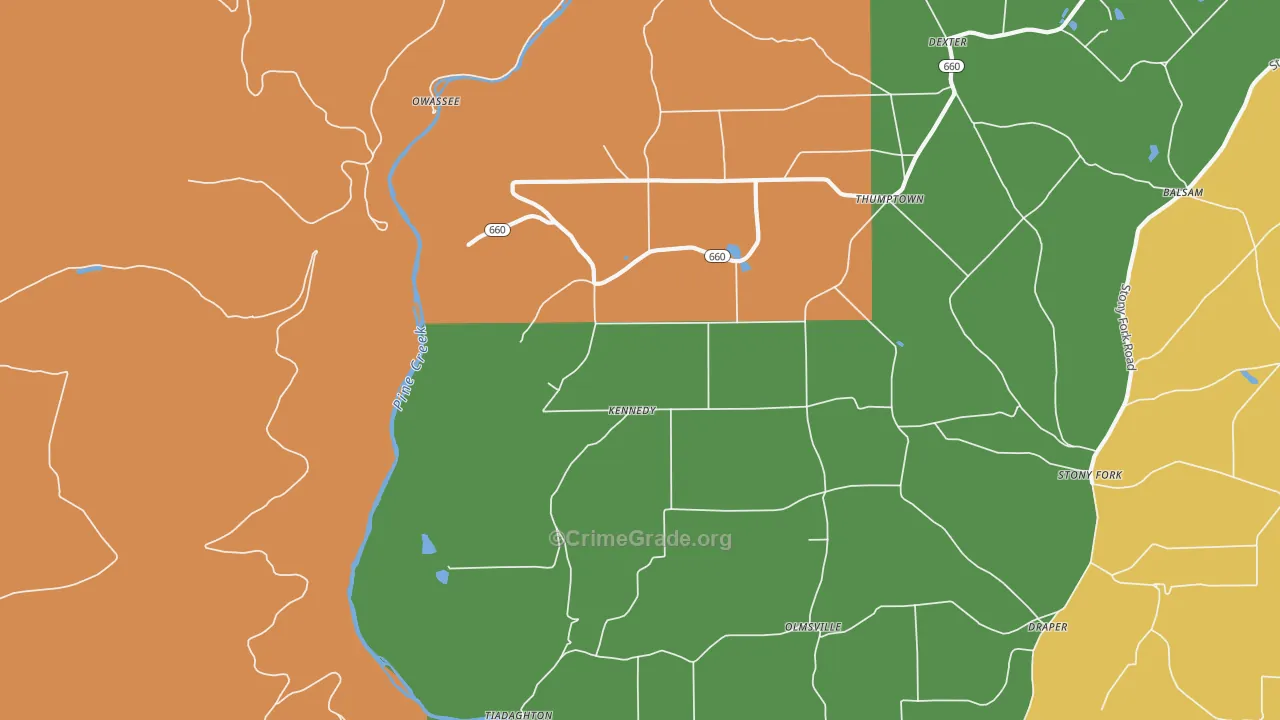 Kennedy, PA Map of Theft Rates