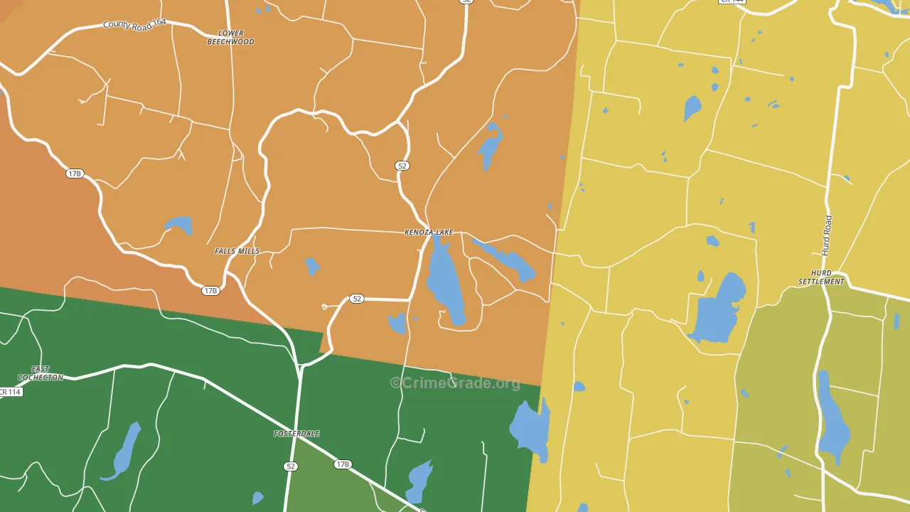 Kenoza Lake, NY Map of Theft Rates