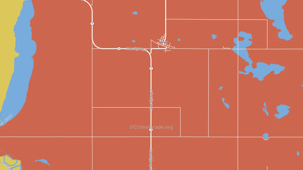 Kensal, ND Map of Theft Rates