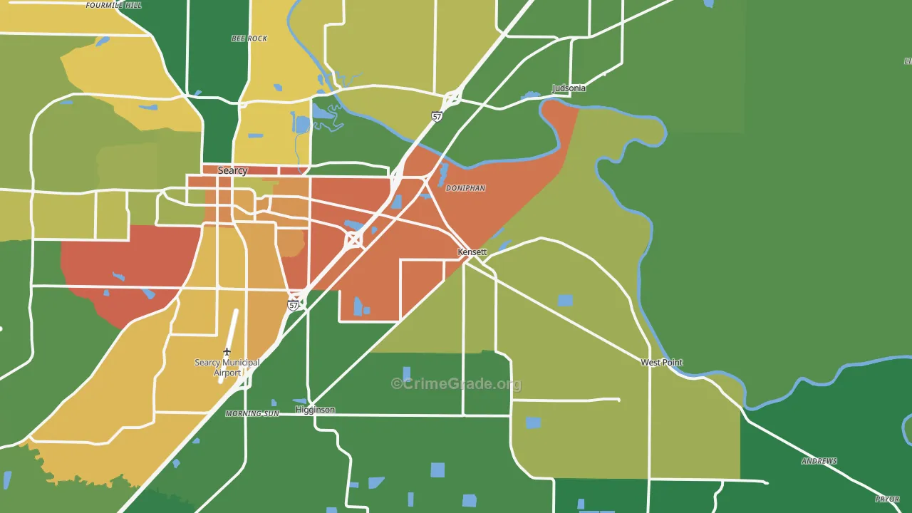 Kensett, AR Map of Theft Rates