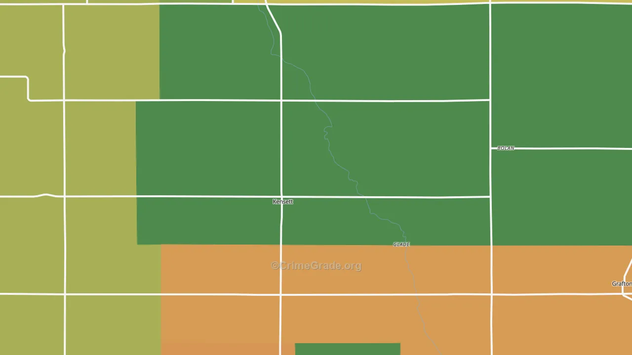 Kensett, IA Map of Theft Rates