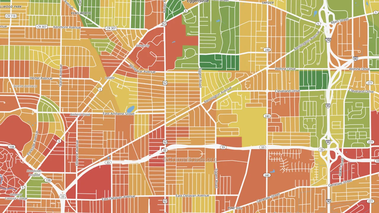 Kensington, Buffalo, NY Map of Theft Rates