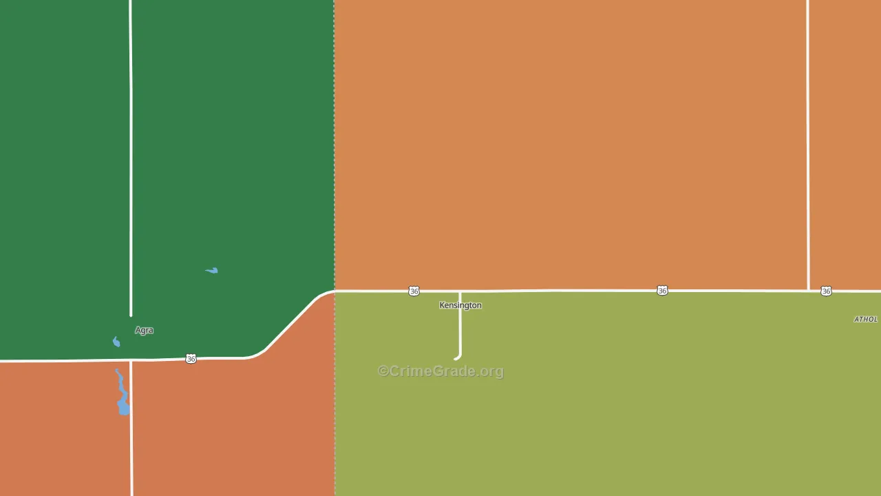 Kensington, KS Map of Theft Rates