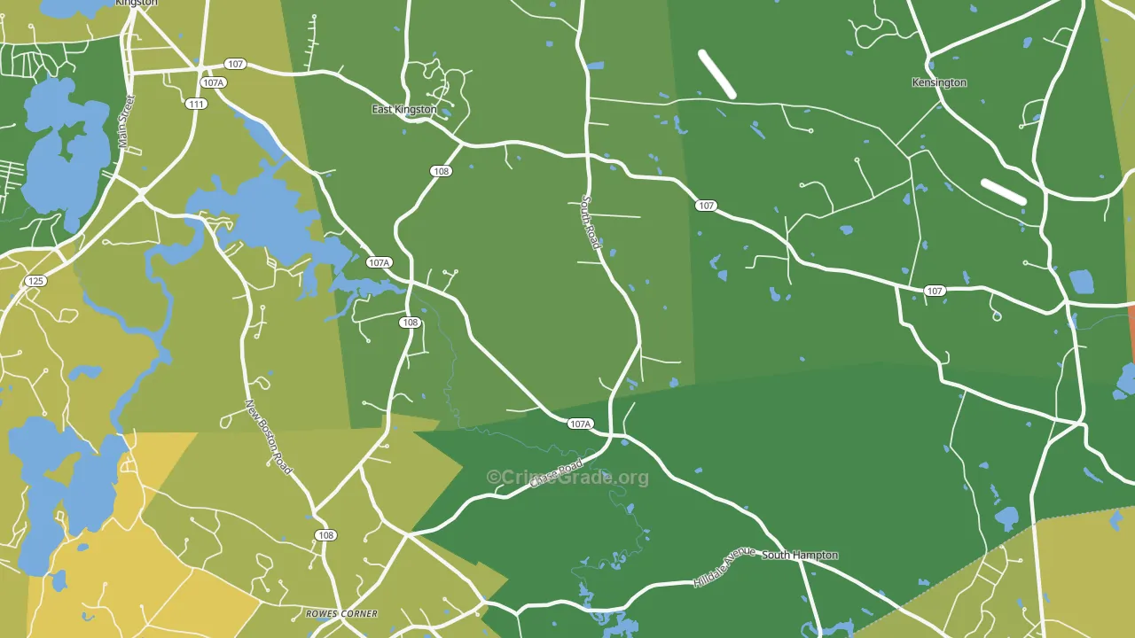 Kensington, NH Map of Theft Rates