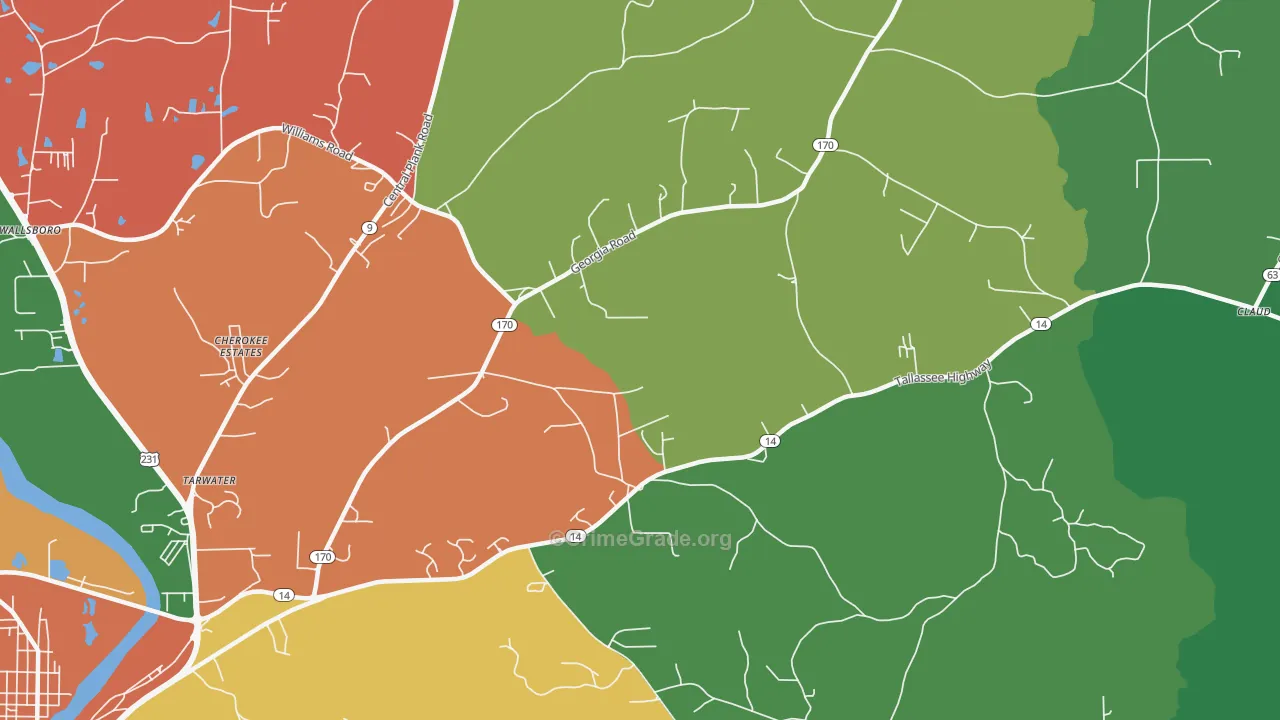Kent, AL Map of Theft Rates