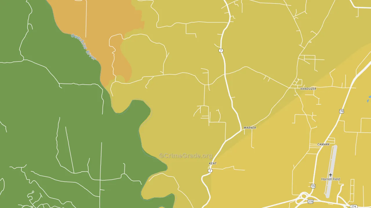 Kent, AR Map of Theft Rates