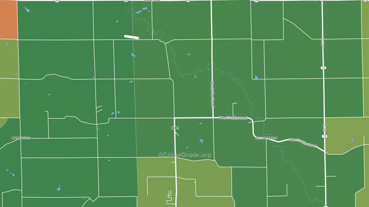 Kent, IL Map of Theft Rates