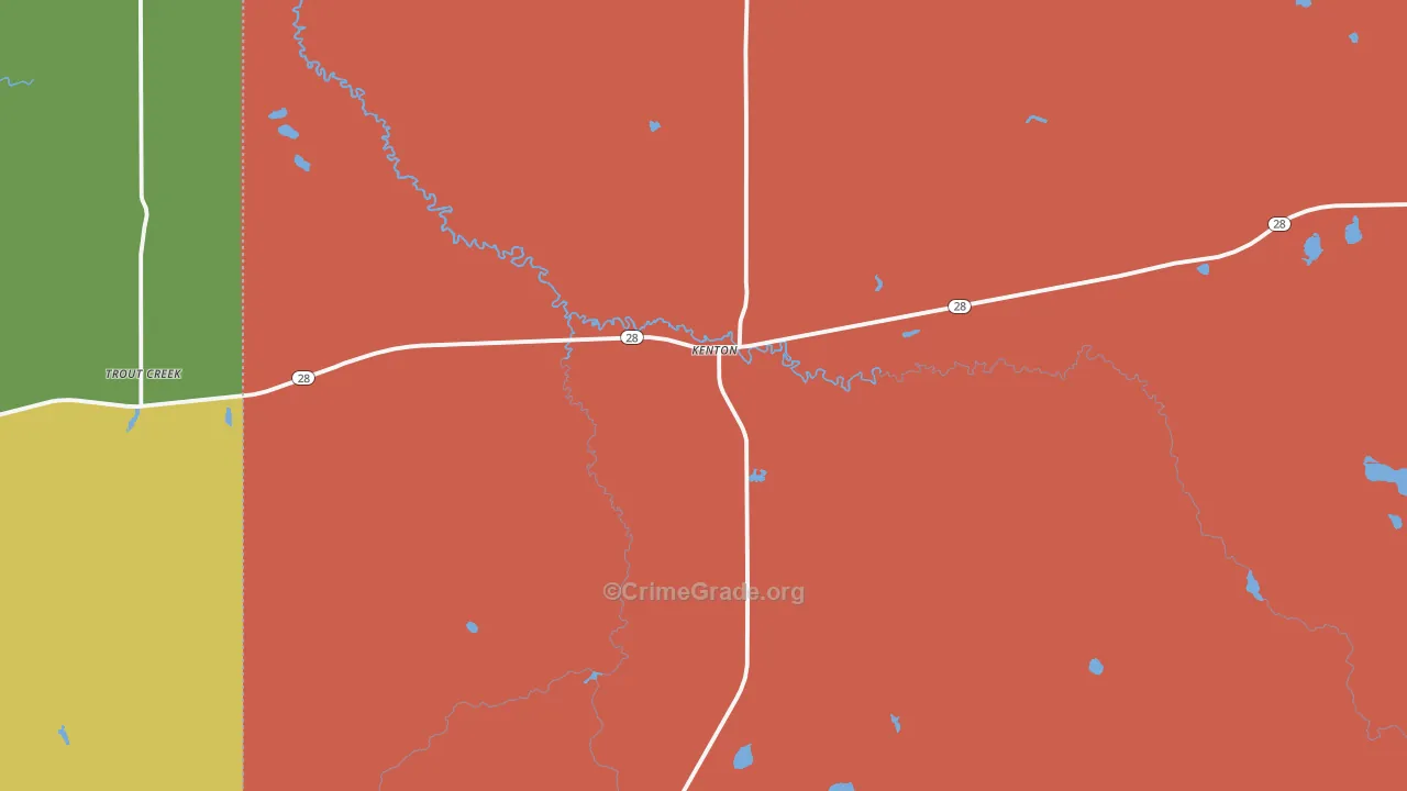 Kenton, MI Map of Theft Rates