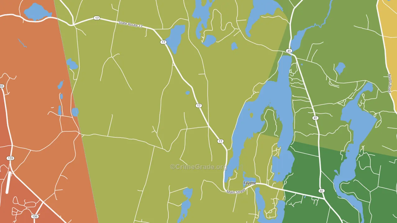 Kents Hill, ME Map of Theft Rates