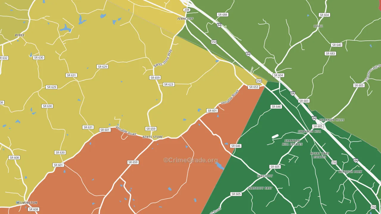 Kents Store, VA Map of Theft Rates