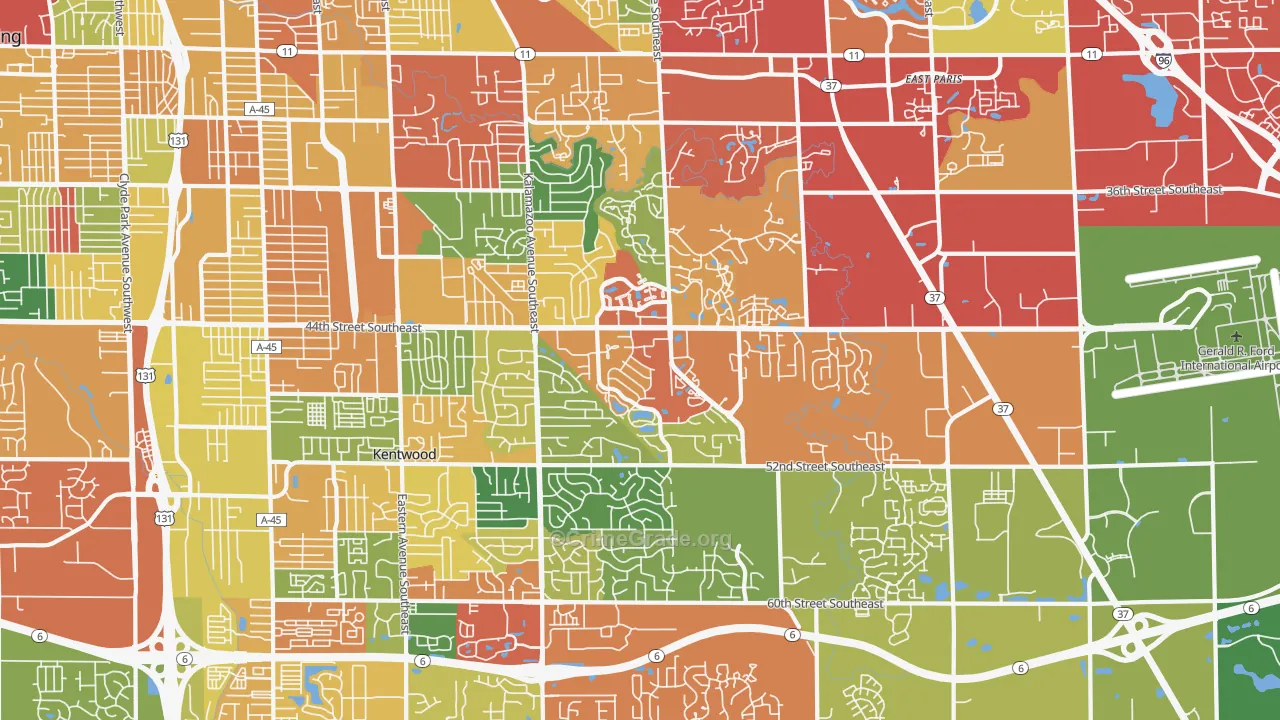 Kentwood, MI Map of Theft Rates