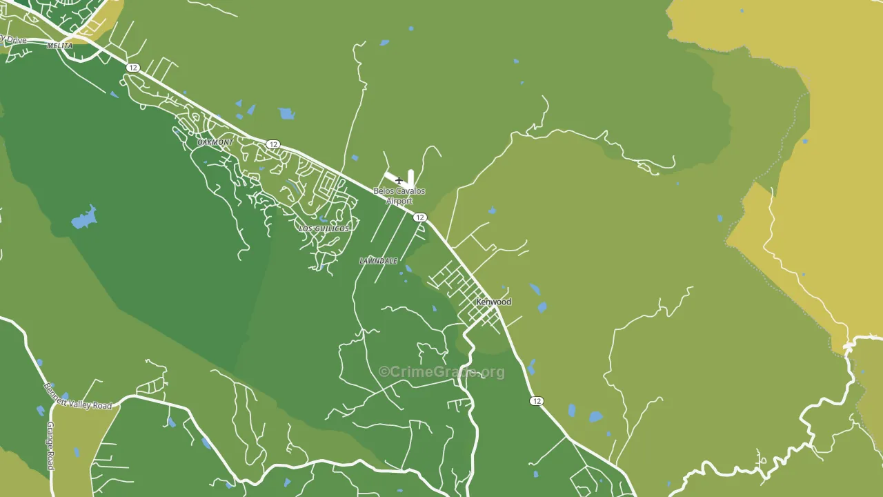 Kenwood, CA Map of Theft Rates