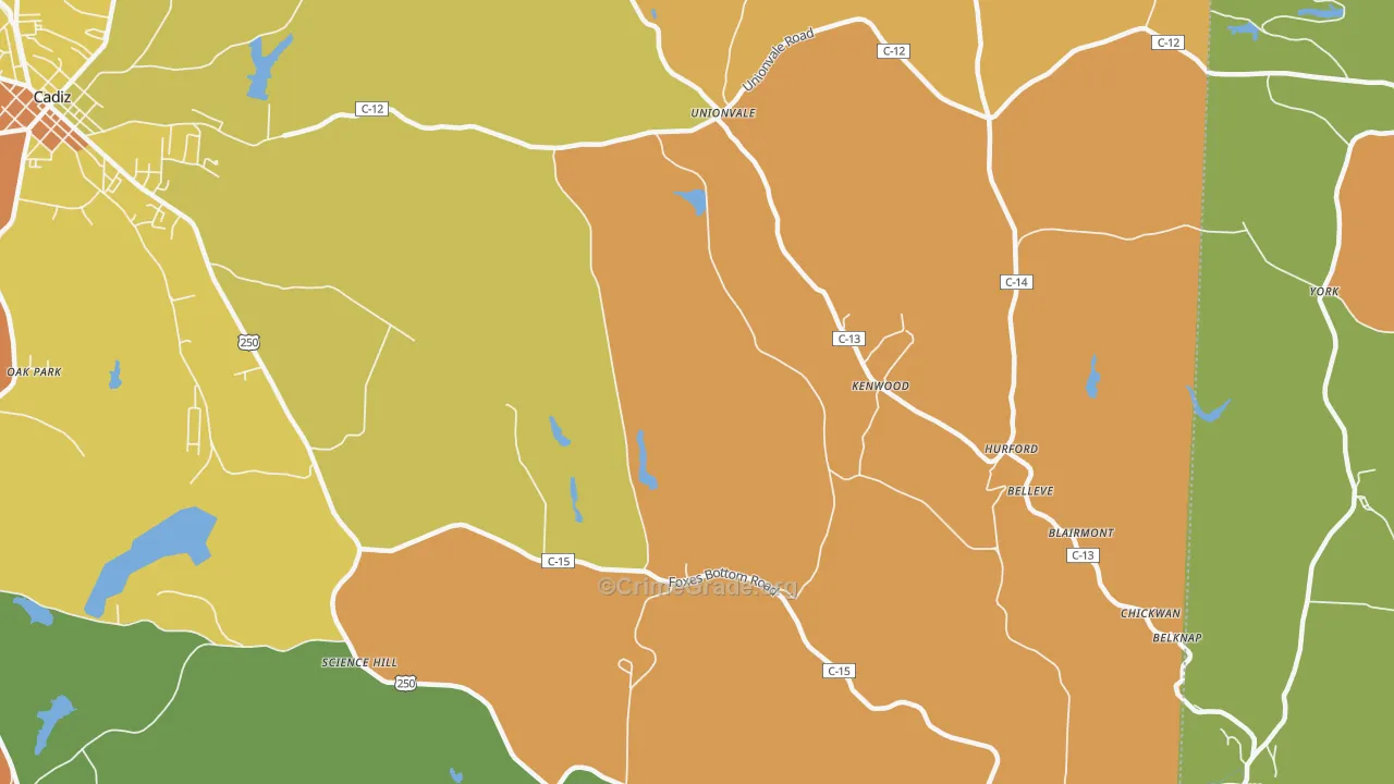 Kenwood, OH Map of Theft Rates