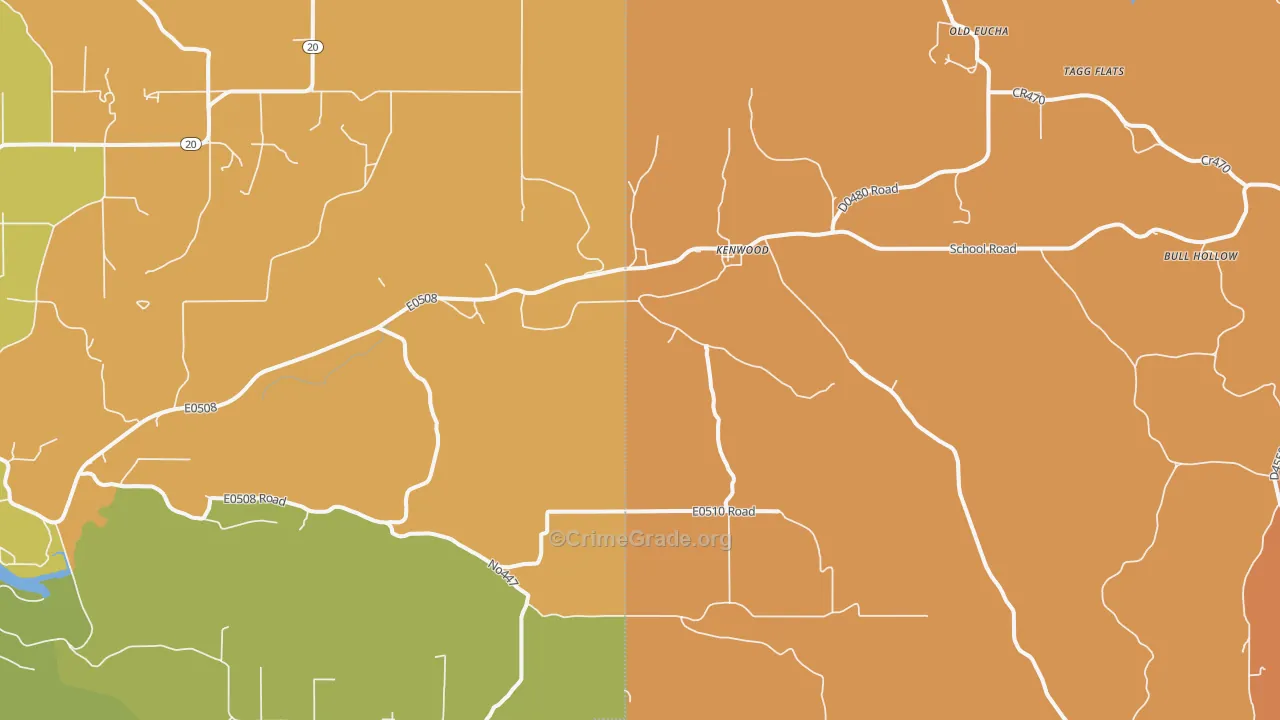 Kenwood, OK Map of Theft Rates
