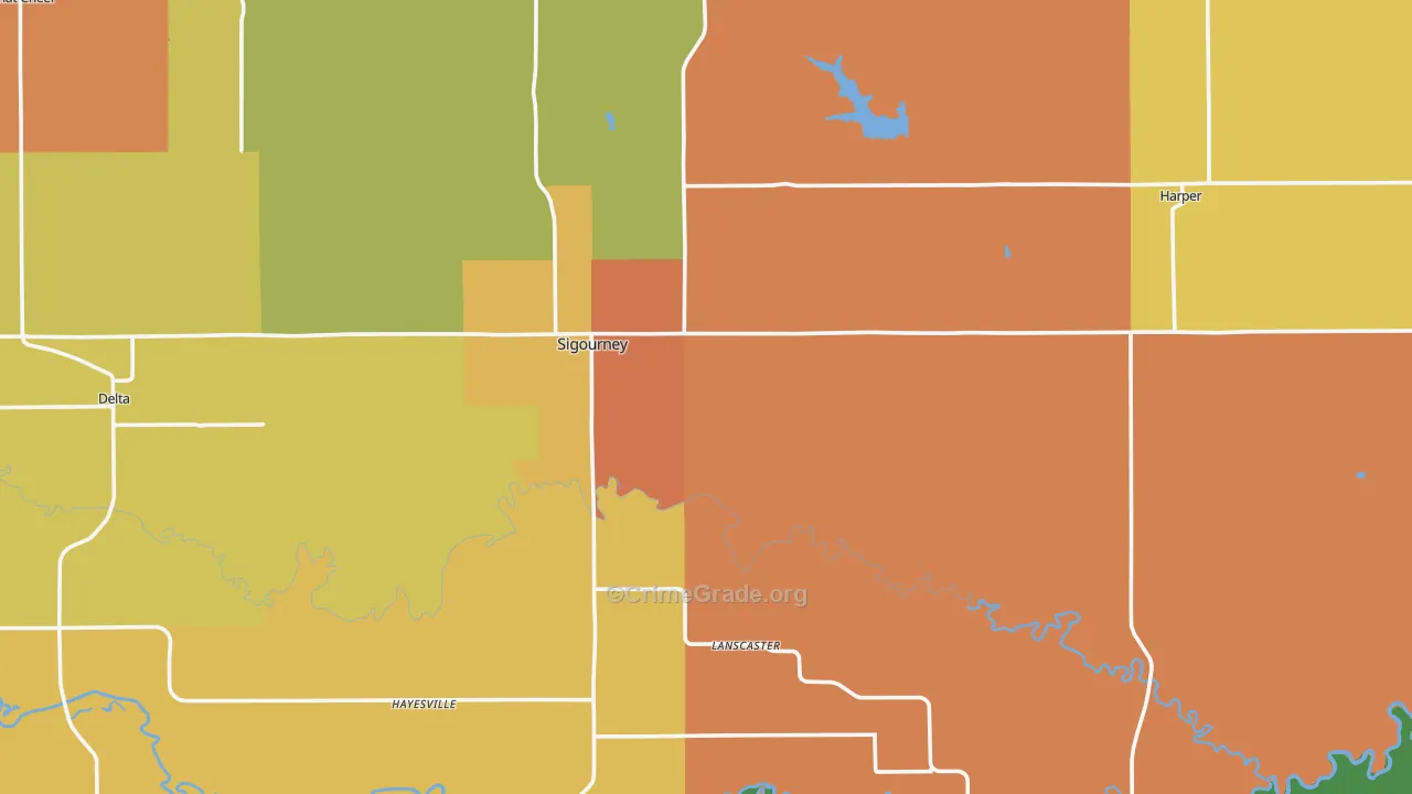 Keokuk County, IA Map of Theft Rates