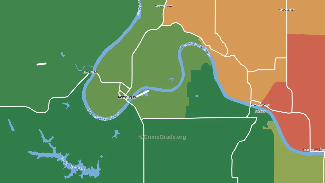Keosauqua, IA Map of Theft Rates