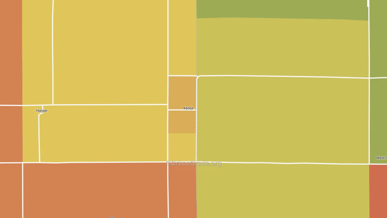 Keota, IA Map of Theft Rates