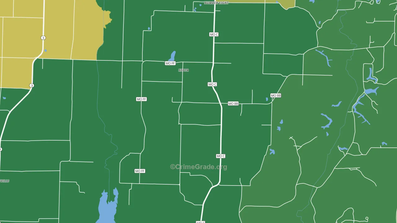 Keota, MO Map of Theft Rates
