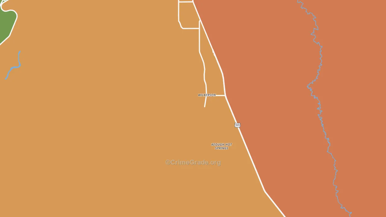 Keough Hot Springs, CA Map of Theft Rates