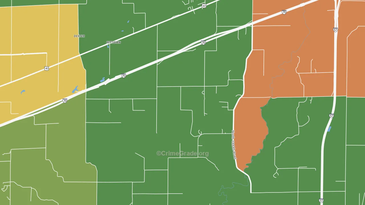 Keptown, IL Map of Theft Rates