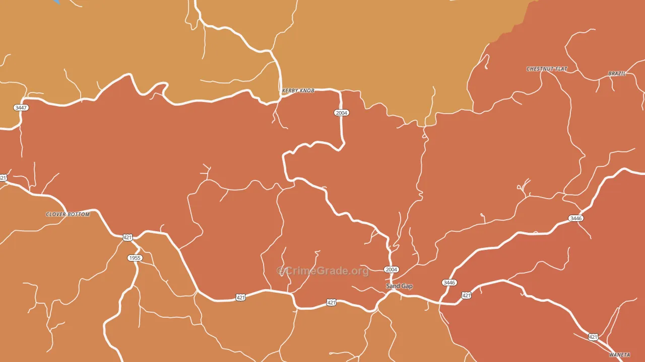 Kerby Knob, KY Map of Theft Rates
