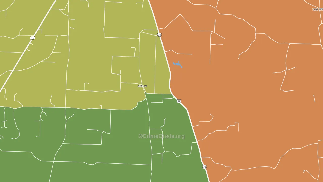 Kerlin, AR Map of Theft Rates