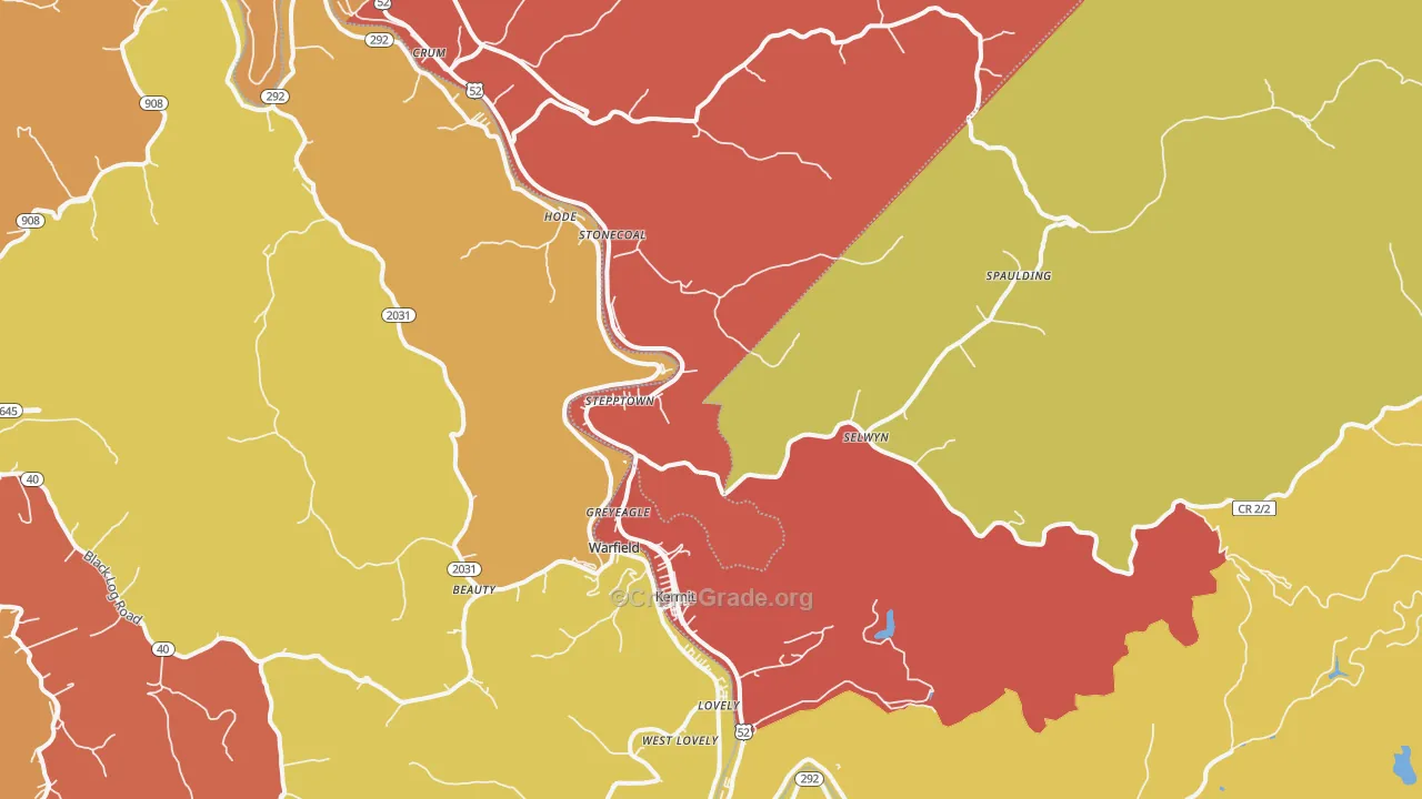 Kermit, WV Map of Theft Rates