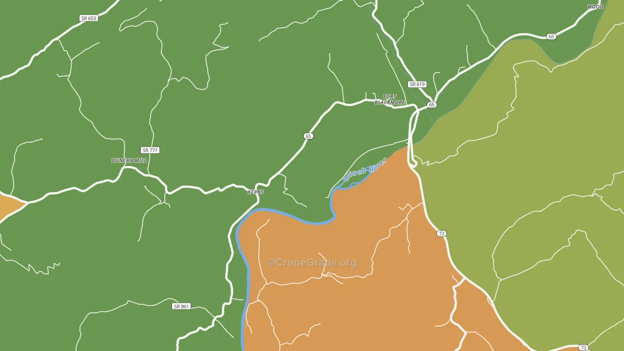 Kerns, VA Map of Theft Rates