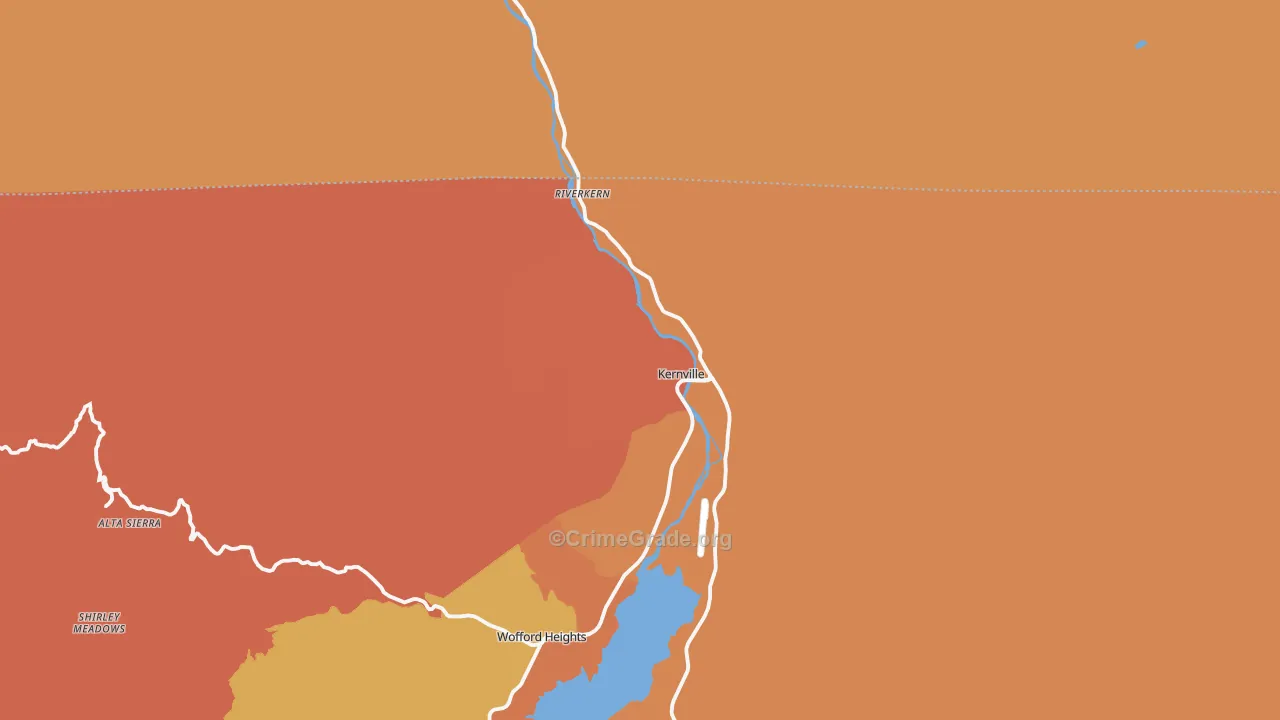 Kernville, CA Map of Theft Rates