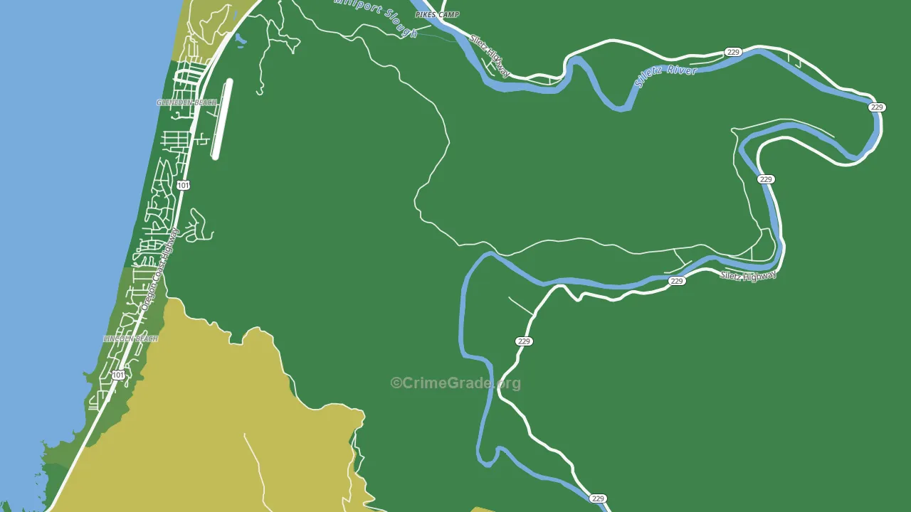 Kernville, OR Map of Theft Rates
