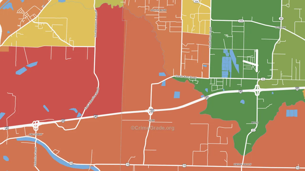 Kerr, AR Map of Theft Rates