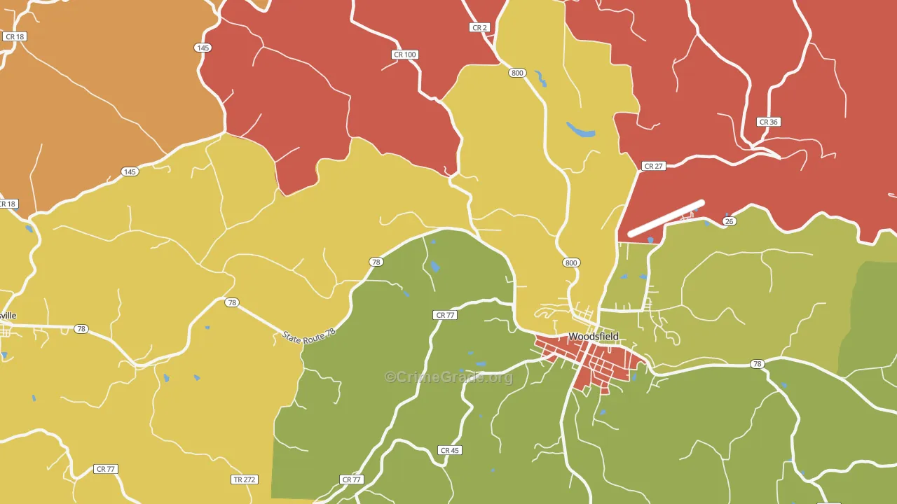 Kerr, OH Map of Theft Rates