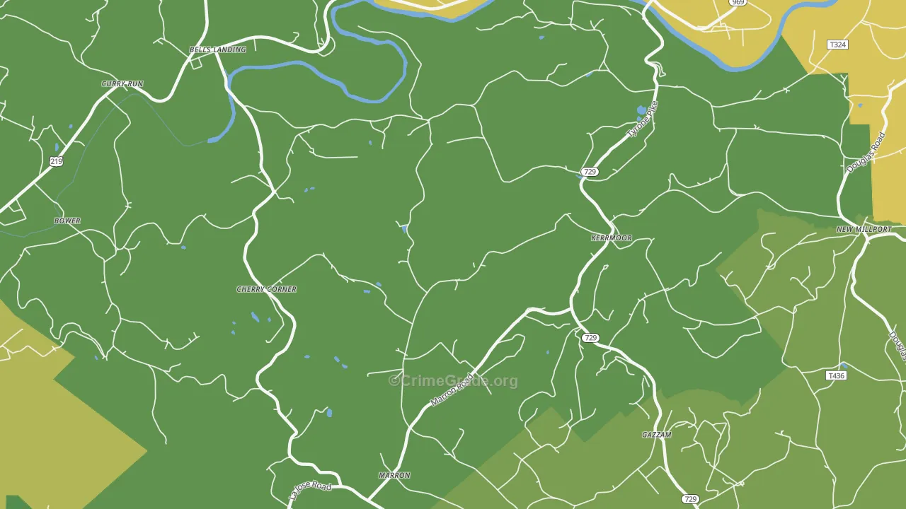 Kerrmoor, PA Map of Theft Rates