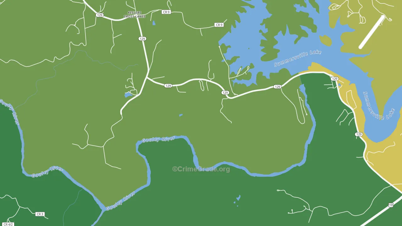Keslers Cross Lanes, WV Map of Theft Rates