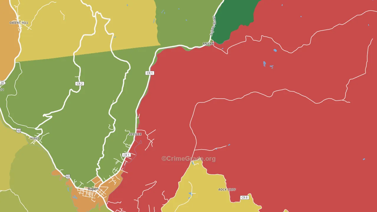 Kessler, WV Map of Theft Rates