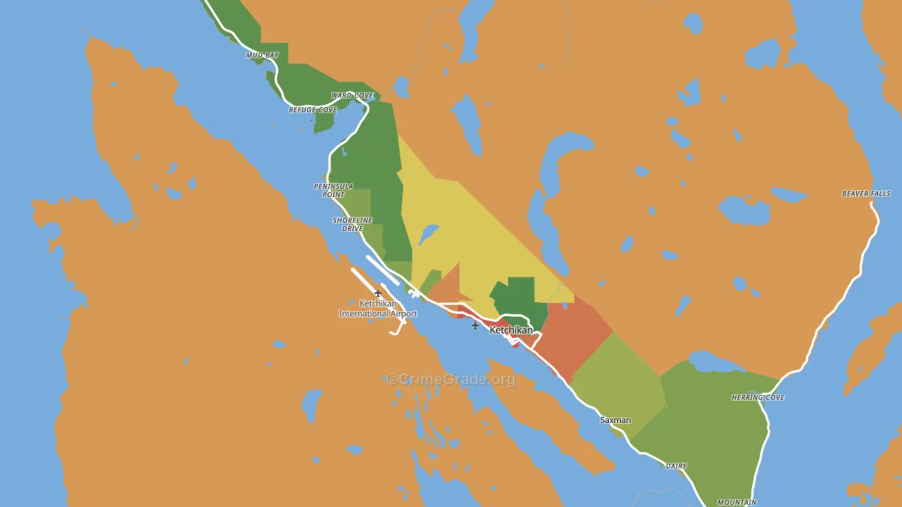 Ketchikan, AK Map of Theft Rates