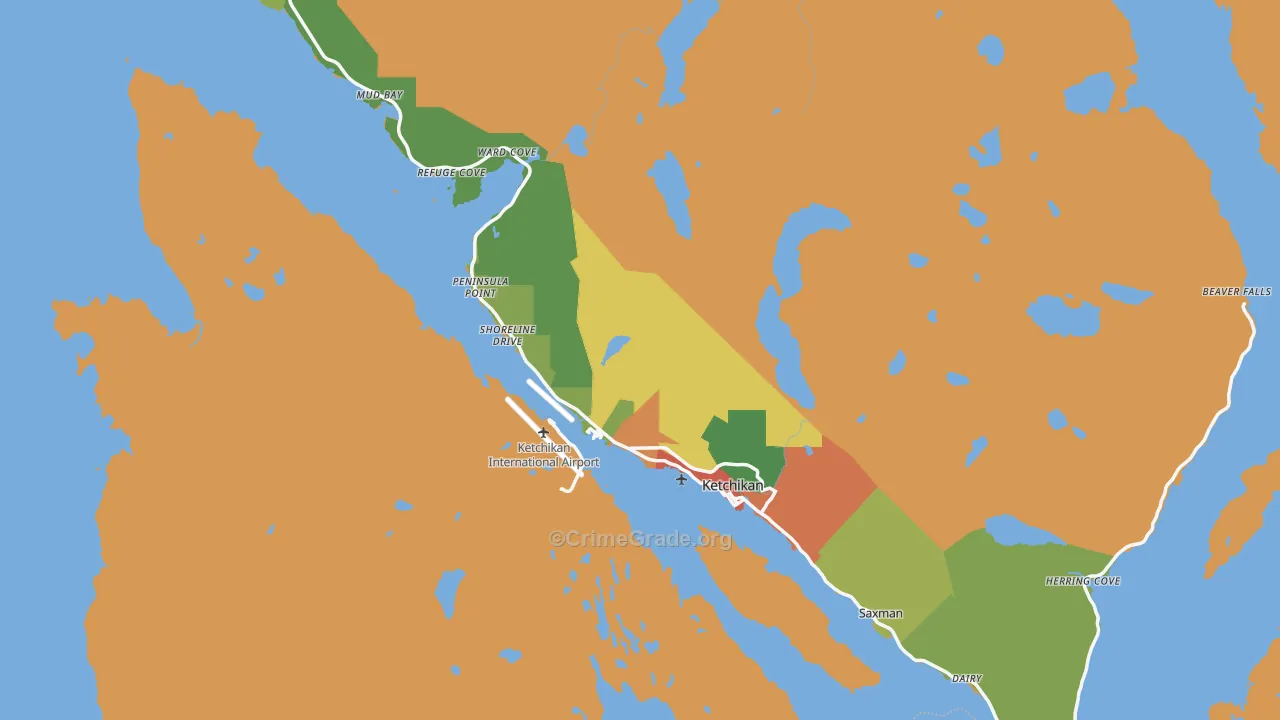 Ketchikan Gateway Borough, AK Map of Theft Rates