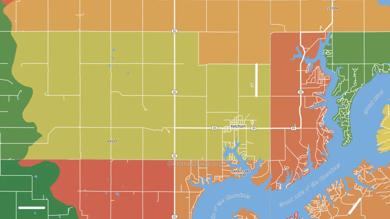 Ketchum, OK Map of Theft Rates