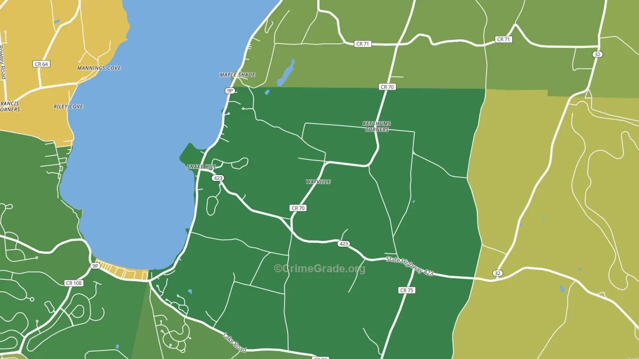 Ketchums Corner, NY Map of Theft Rates
