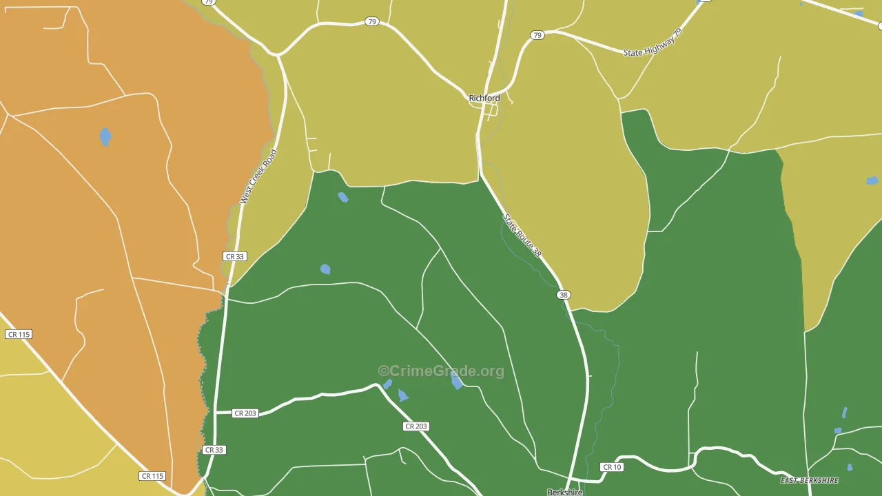 Ketchumville, NY Map of Theft Rates