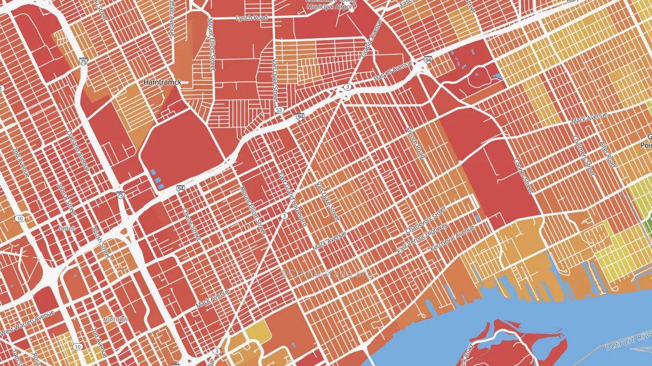 Kettering-Butzel, Detroit, MI Map of Theft Rates