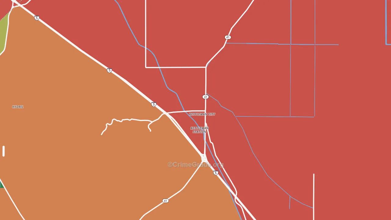 Kettleman City, CA Map of Theft Rates