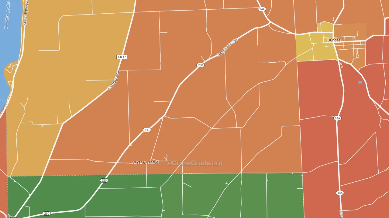 Keuka, NY Map of Theft Rates