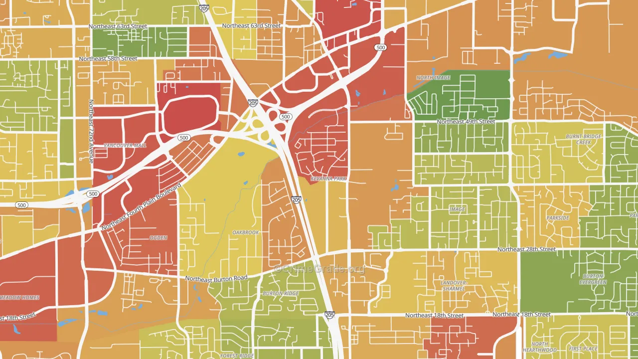 Kevanna Park, Vancouver, WA Map of Theft Rates